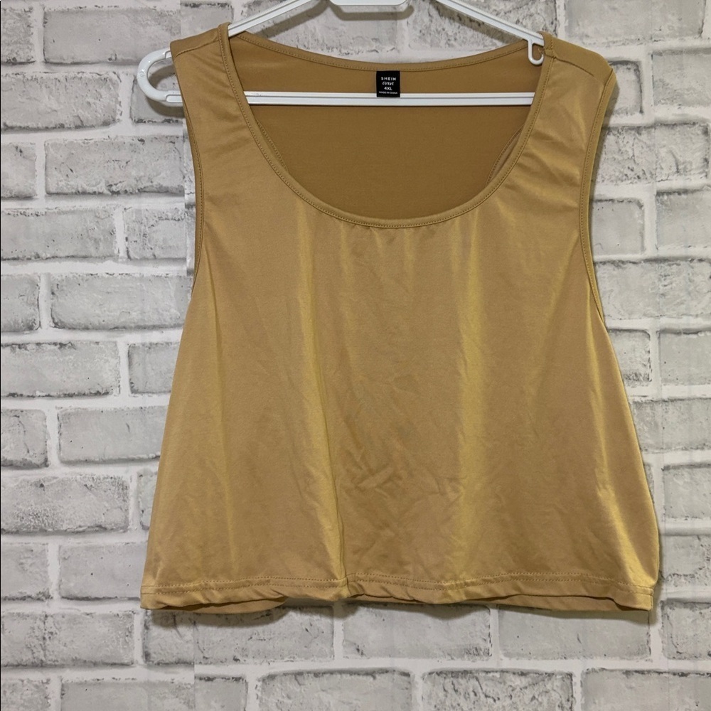 SHEIN curve Tan Sleeveless crop Top size 4XL